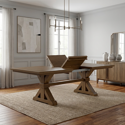 The Viking | Oak Trestle Dining Table (Extendable) – Richard & Sons