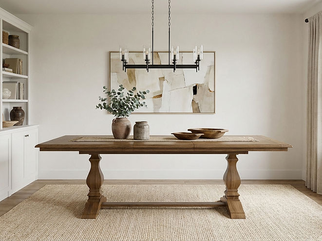 The Kensington | Oak Heirloom Pedestal Trestle Dining Table (Extendable)