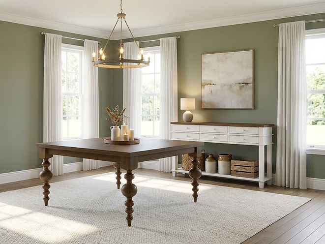 The Arcadia | Turned Leg Oak Dining Table (Square)