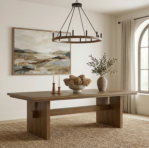 The Orion | Modern Trestle Dining Table (Extendable)