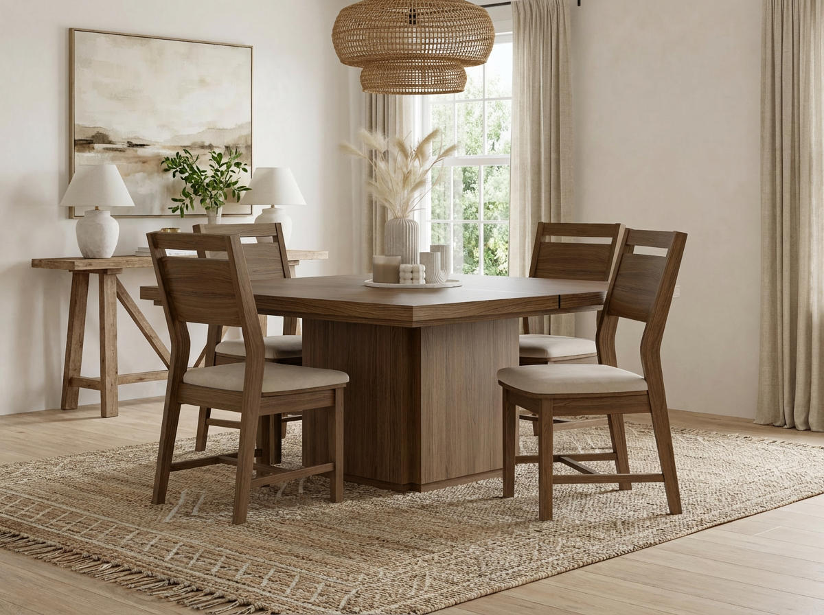 The Scholar | Modern Square Pedestal Dining Table