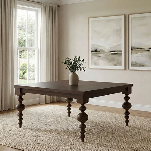 The Arcadia | Turned Leg Oak Dining Table (Square)