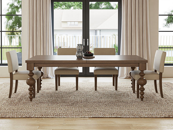 The Arcadia | Turned Leg Oak Dining Table (Extendable)