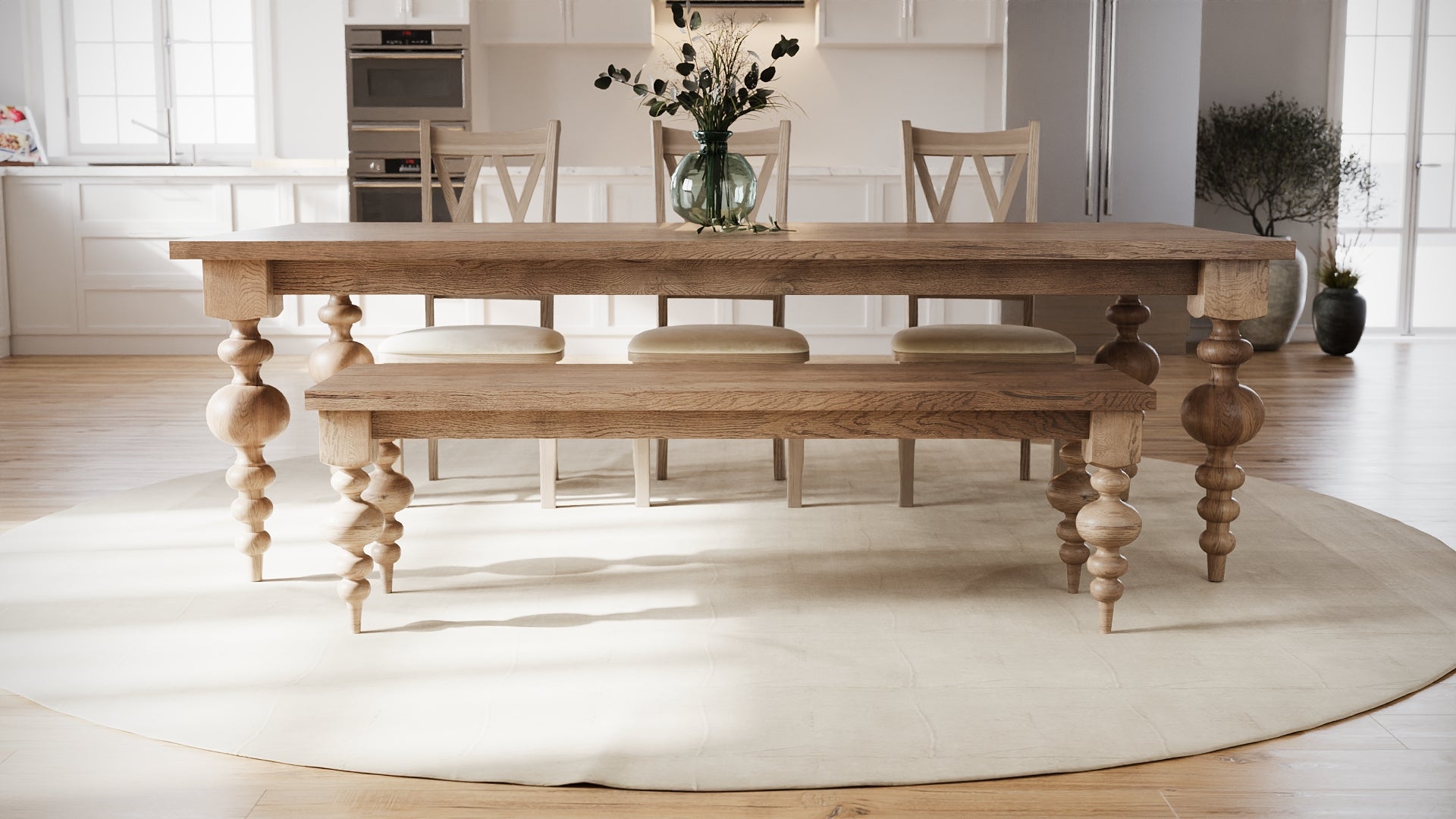 The Arcadia | Turned Leg Bench