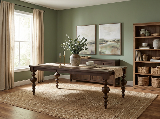 The Arcadia | Turned Leg Oak Dining Table (Extendable)