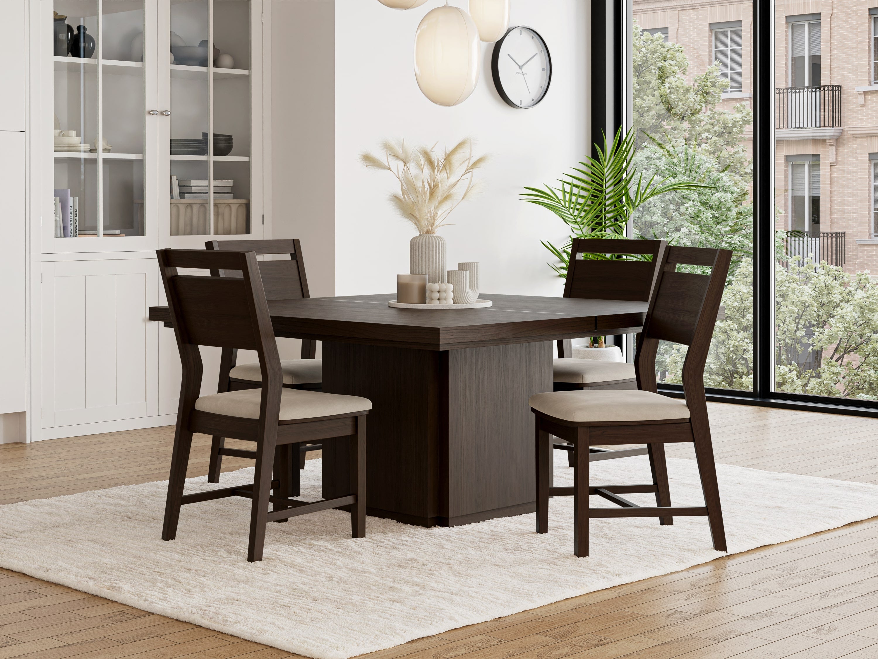The Scholar | Modern Square Pedestal Dining Table