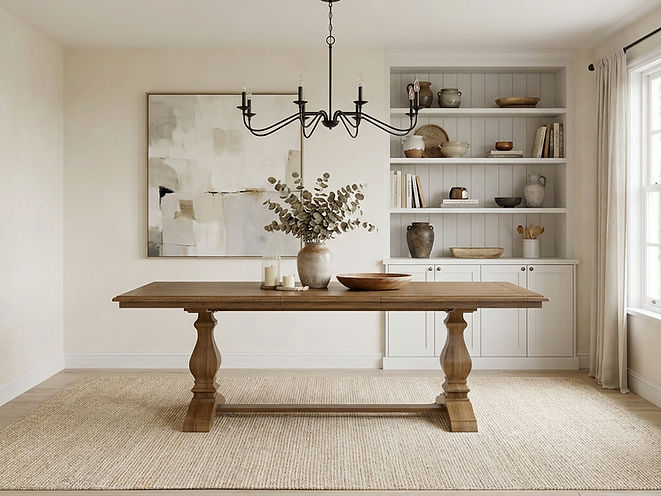 The Kensington | Oak Heirloom Pedestal Trestle Dining Table (Extendable)