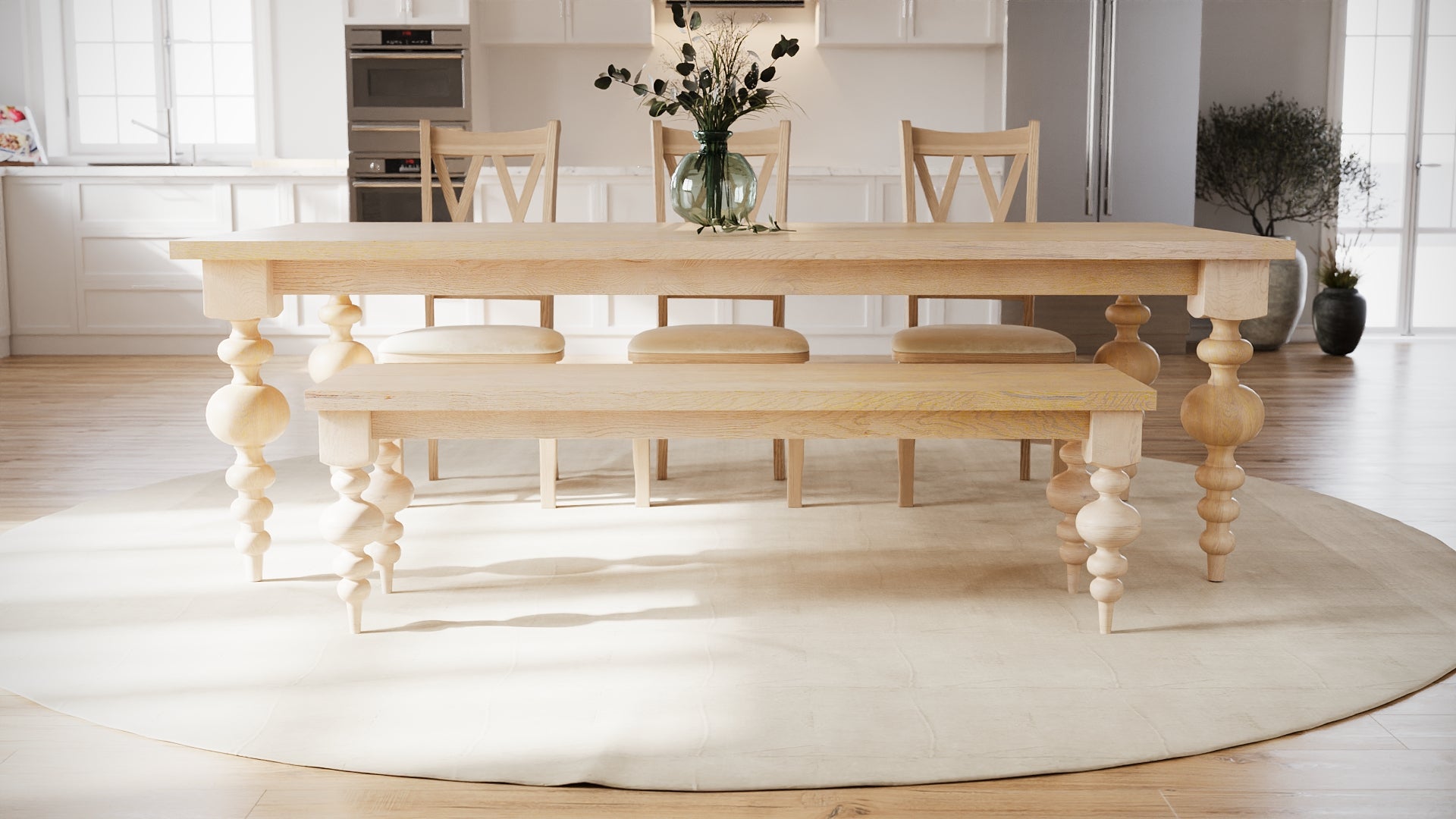 The Arcadia | Turned Leg Bench