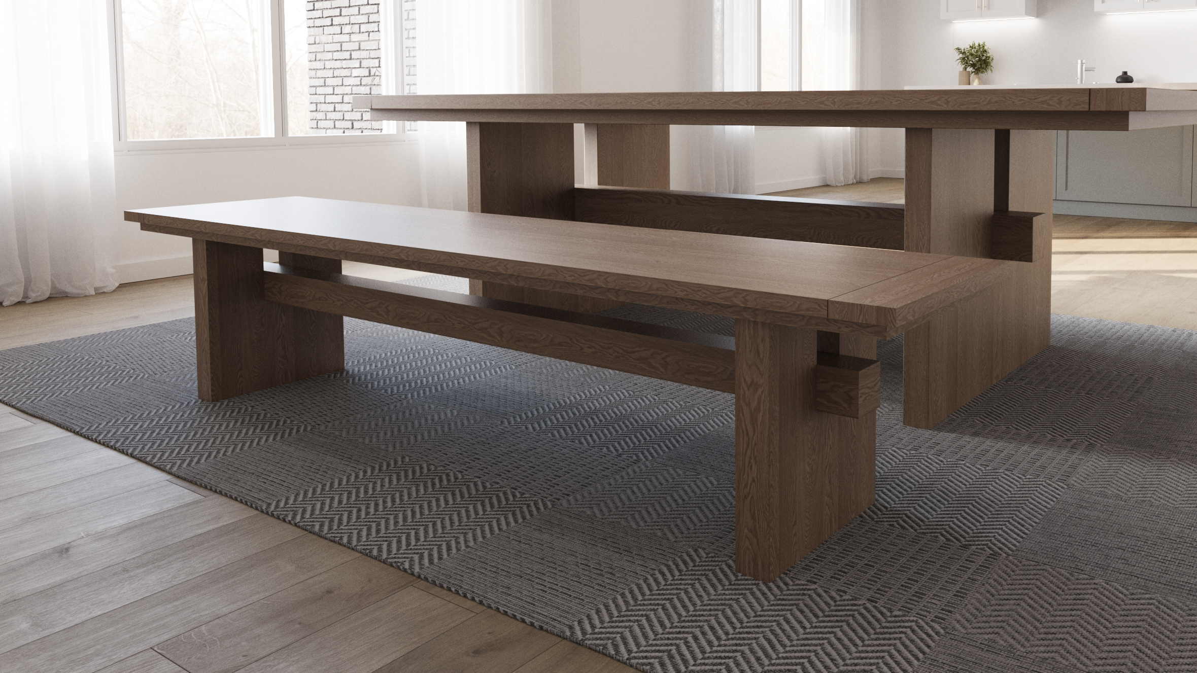 The Orion | Oak Trestle Bench