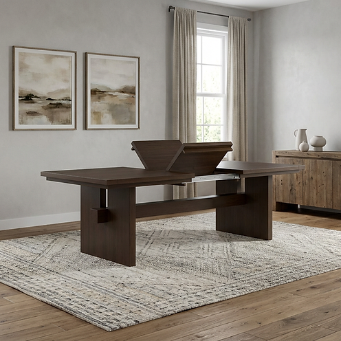The Orion | Modern Trestle Dining Table (Extendable)