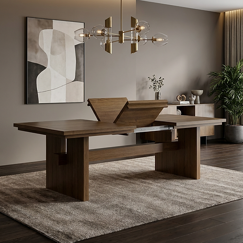 The Orion | Modern Trestle Dining Table (Extendable)