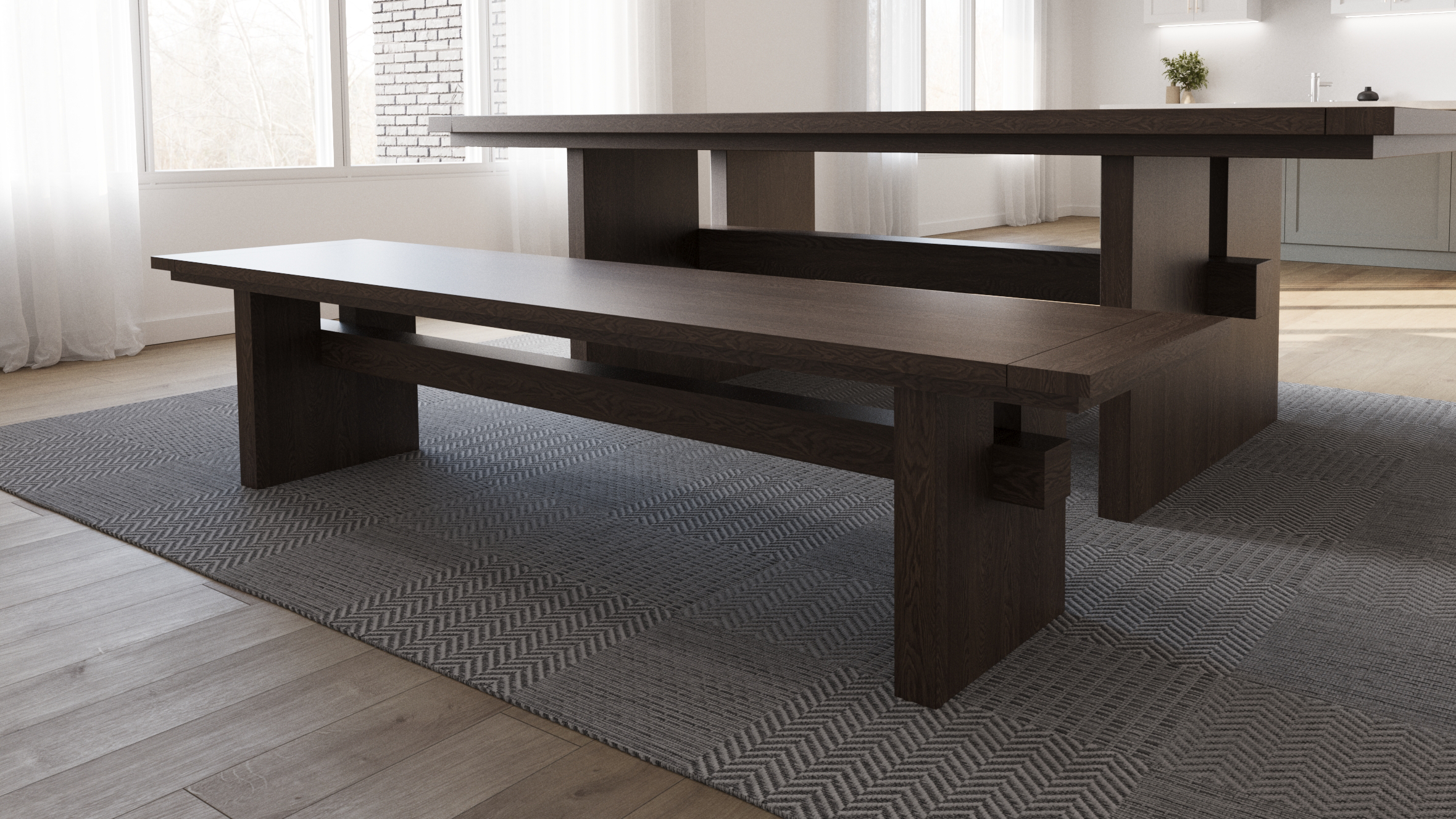 The Orion | Oak Trestle Bench