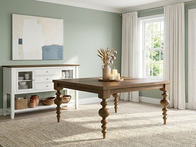 The Arcadia | Turned Leg Oak Dining Table (Square)
