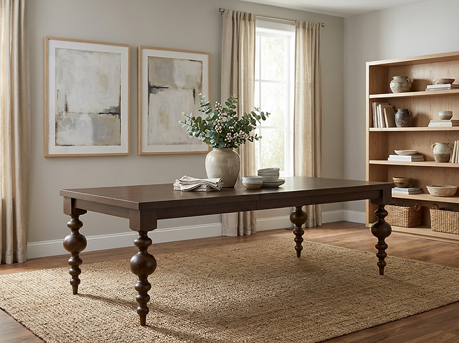 The Arcadia | Turned Leg Oak Dining Table (Extendable)