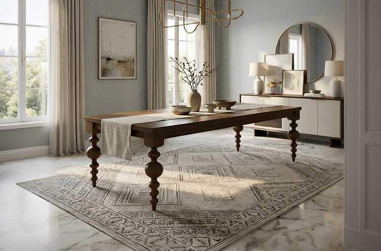 The Arcadia | Turned Leg Oak Dining Table (Extendable)