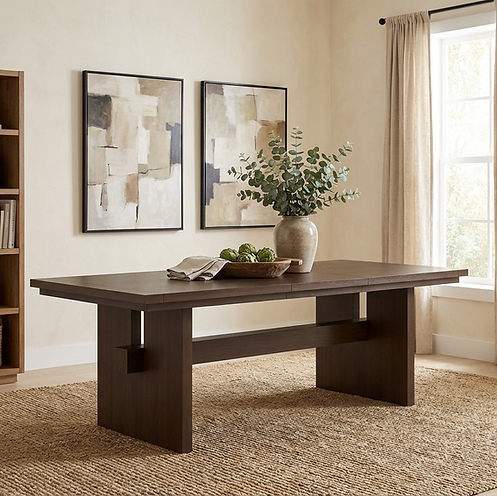 The Orion | Modern Trestle Dining Table (Extendable)