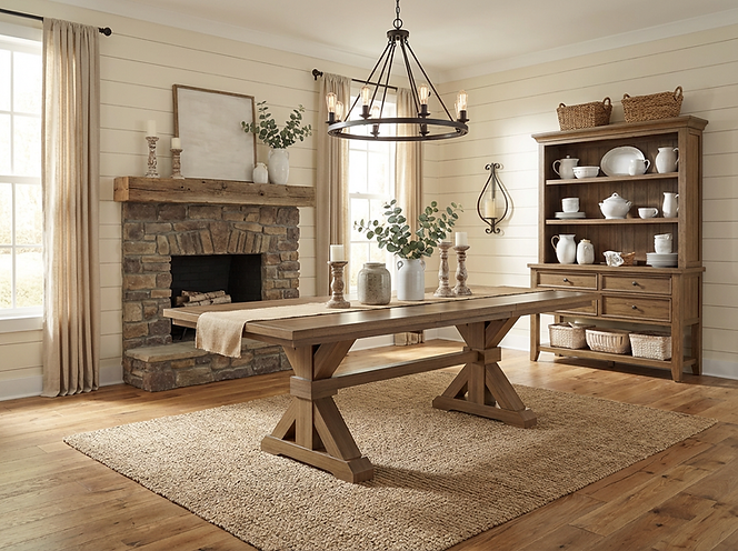 The Viking | Oak Trestle Dining Table (Extendable)