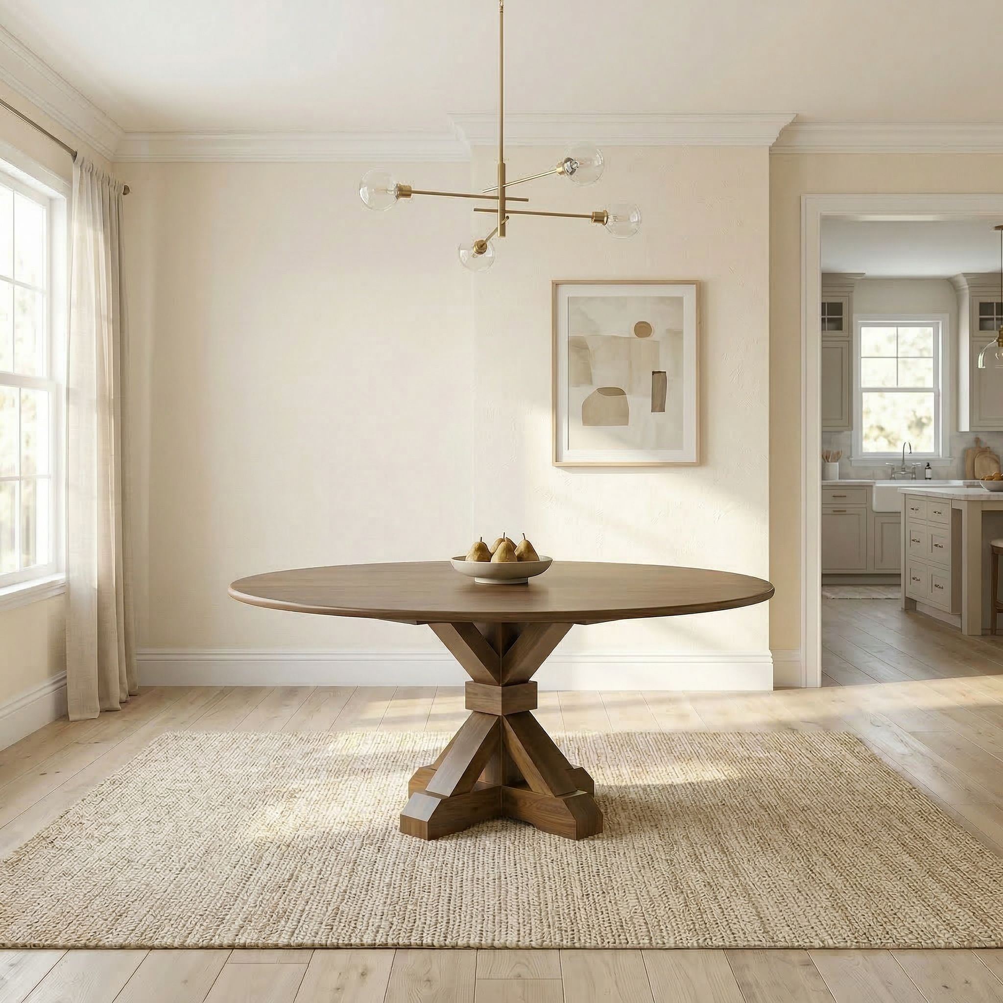 The Viking | Round Oak Pedestal Table