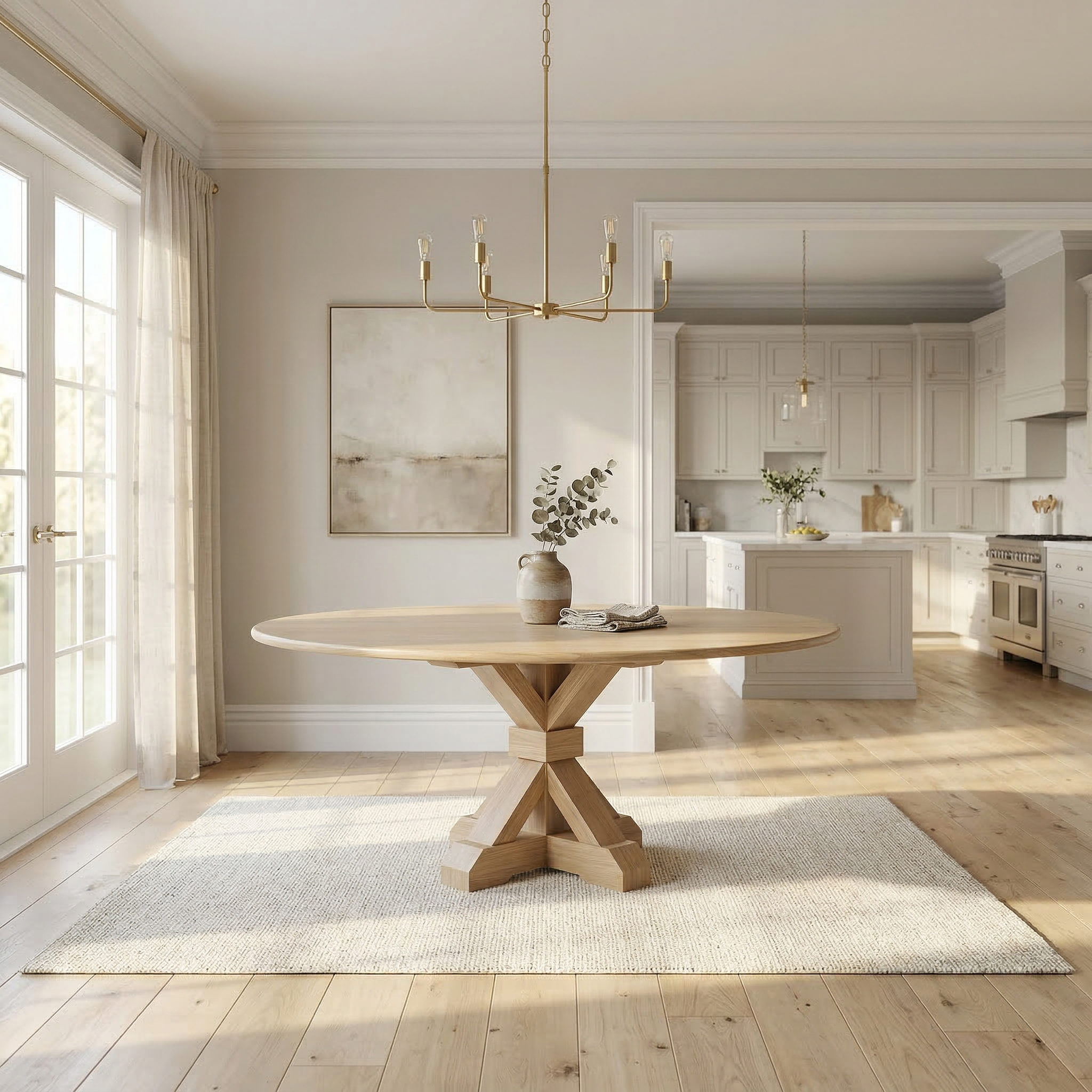 The Viking | Round Oak Pedestal Table