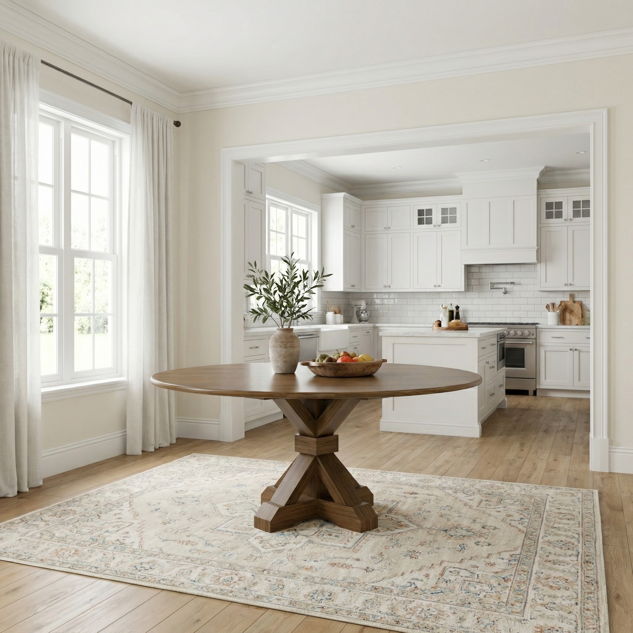 The Viking | Round Oak Pedestal Table