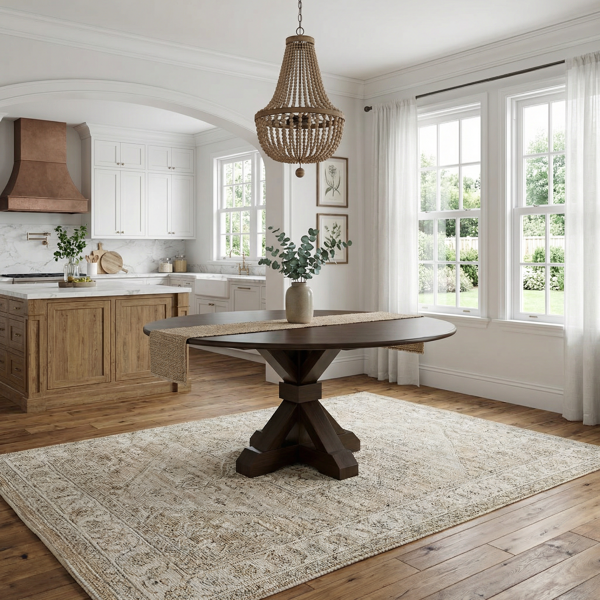 The Viking | Round Oak Pedestal Table