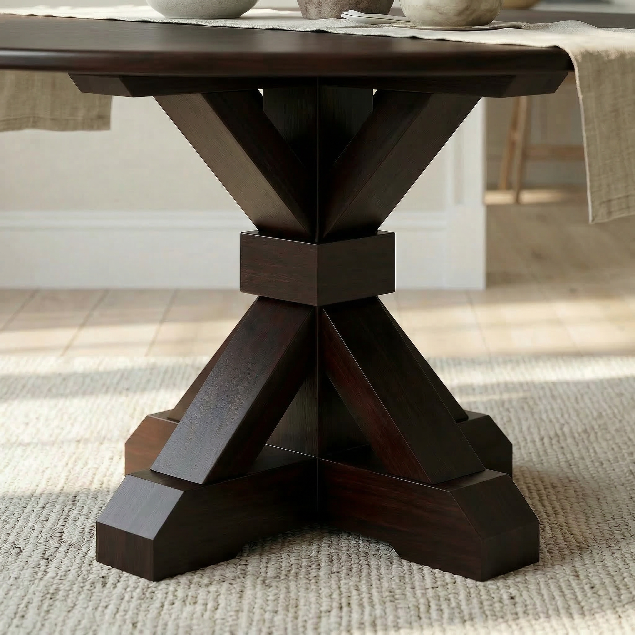 The Viking | Round Oak Pedestal Table