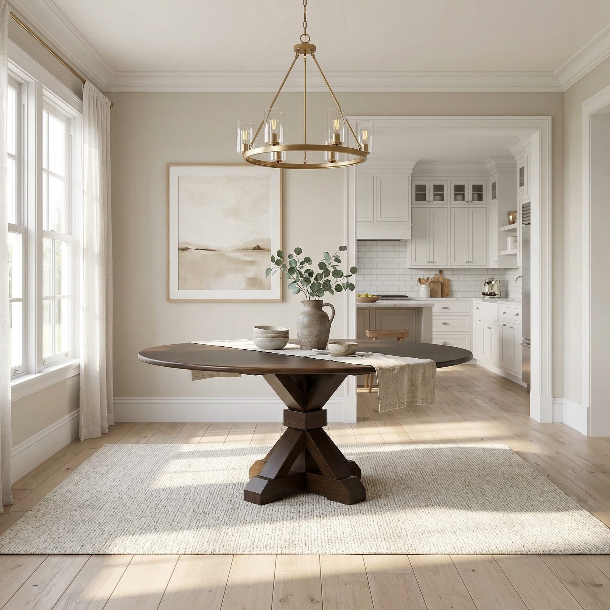 The Viking | Round Oak Pedestal Table