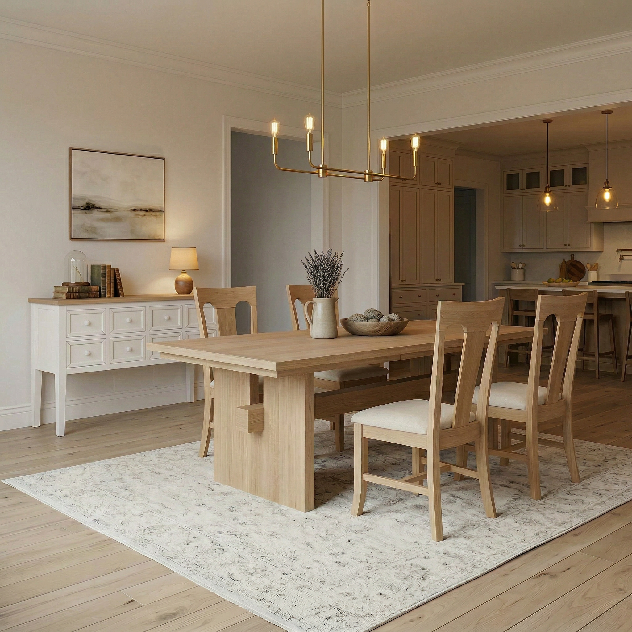The Orion | Modern Trestle Dining Table (Extendable)