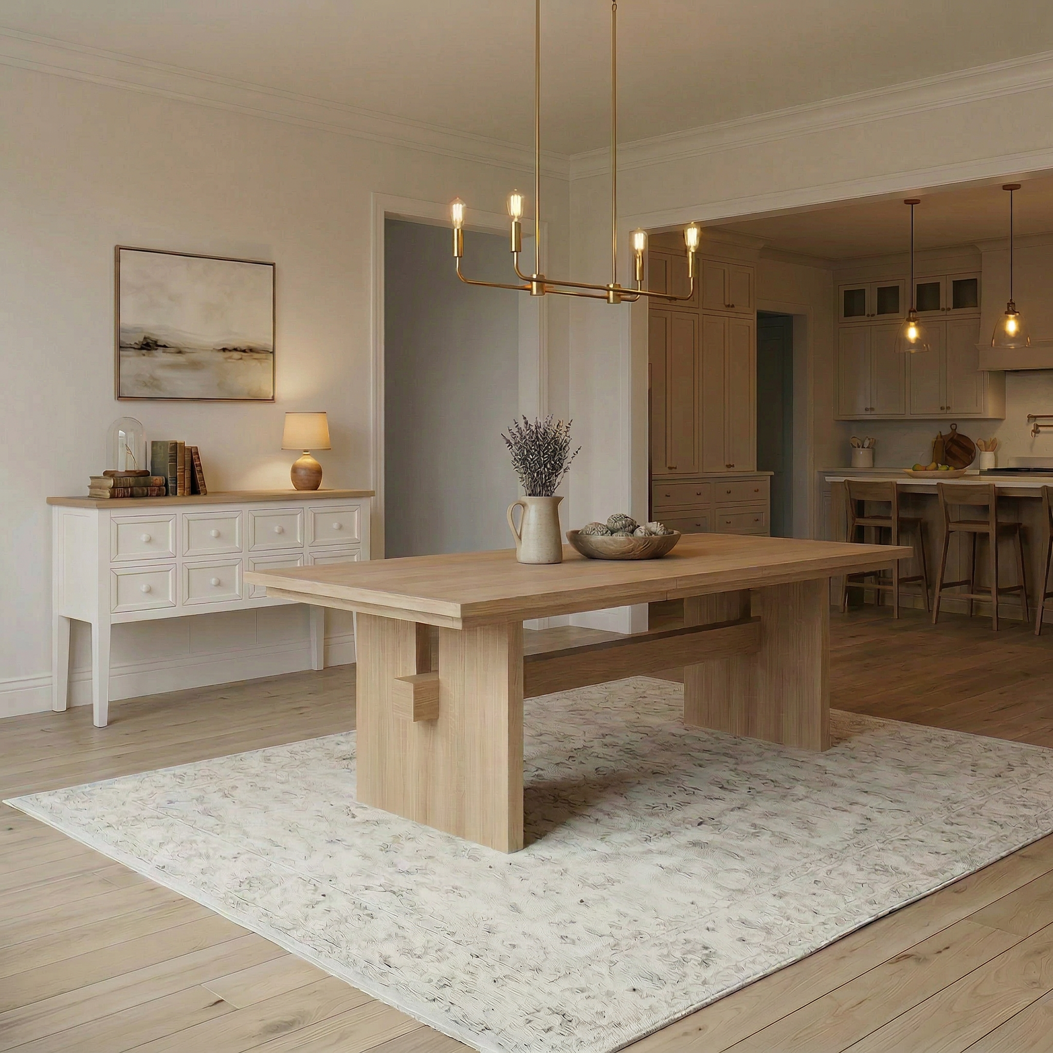 The Orion | Modern Trestle Dining Table (Extendable)