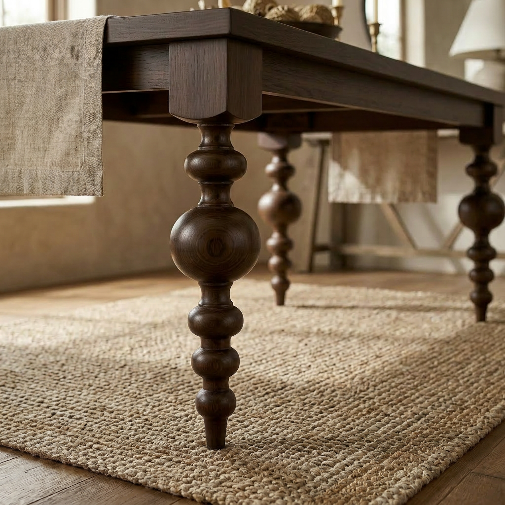 The Arcadia | Turned Leg Oak Dining Table