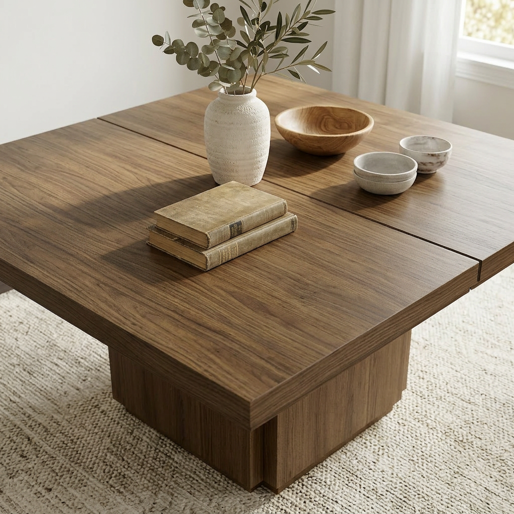 The Scholar | Modern Square Pedestal Dining Table