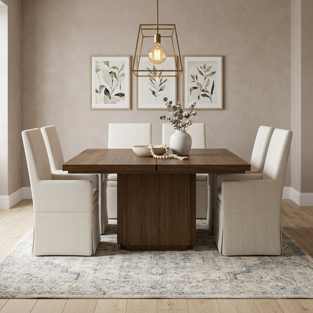 The Scholar | Modern Square Pedestal Dining Table