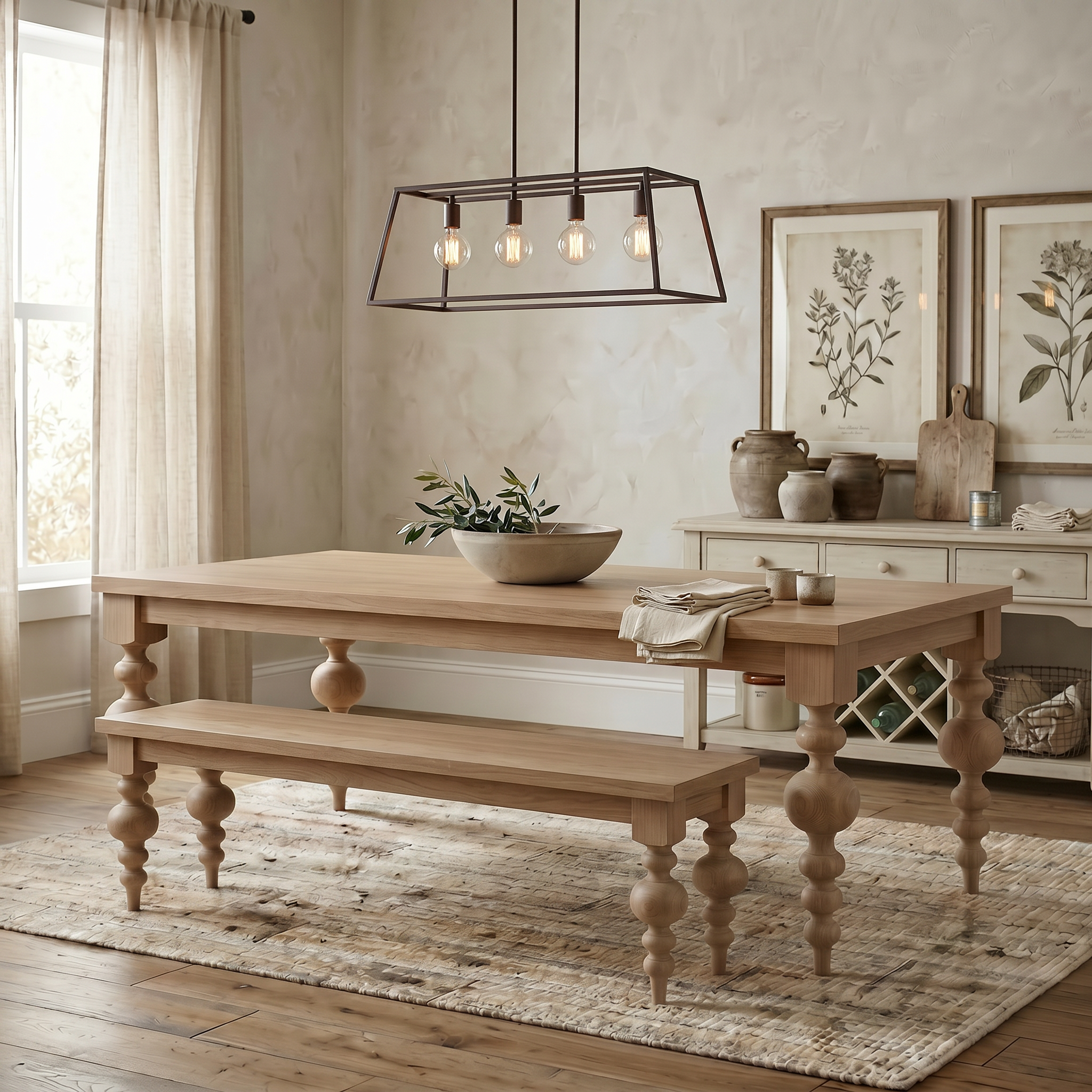 The Arcadia | Turned Leg Bench