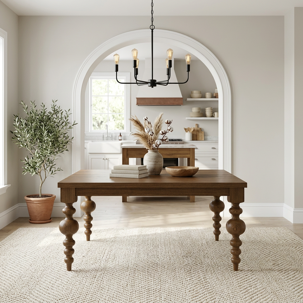 The Arcadia | Turned Leg Oak Dining Table (Square)