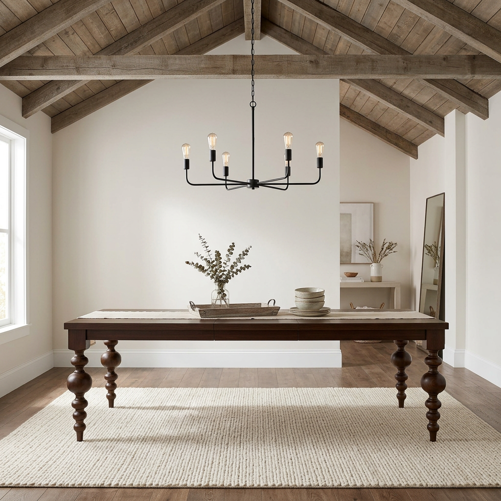 The Arcadia | Turned Leg Oak Dining Table (Extendable)