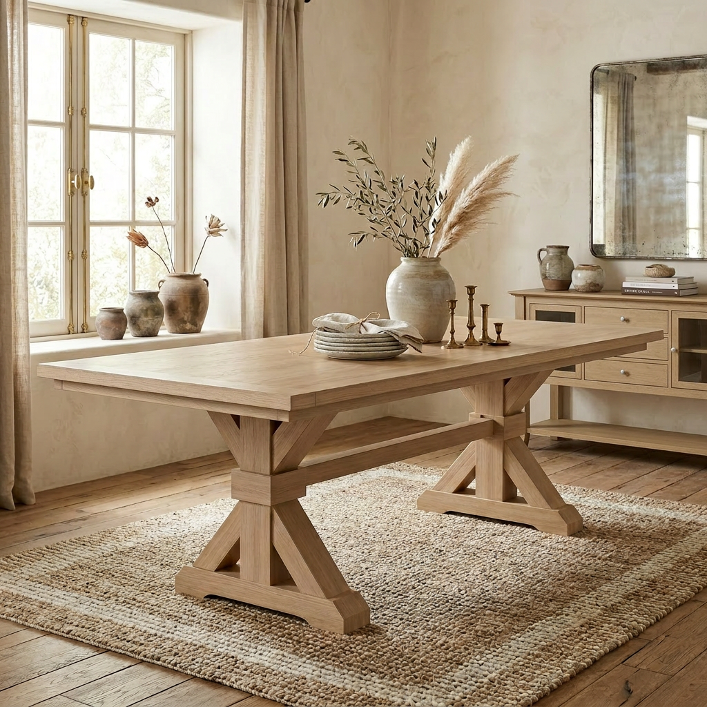 The Viking | Oak Trestle Dining Table