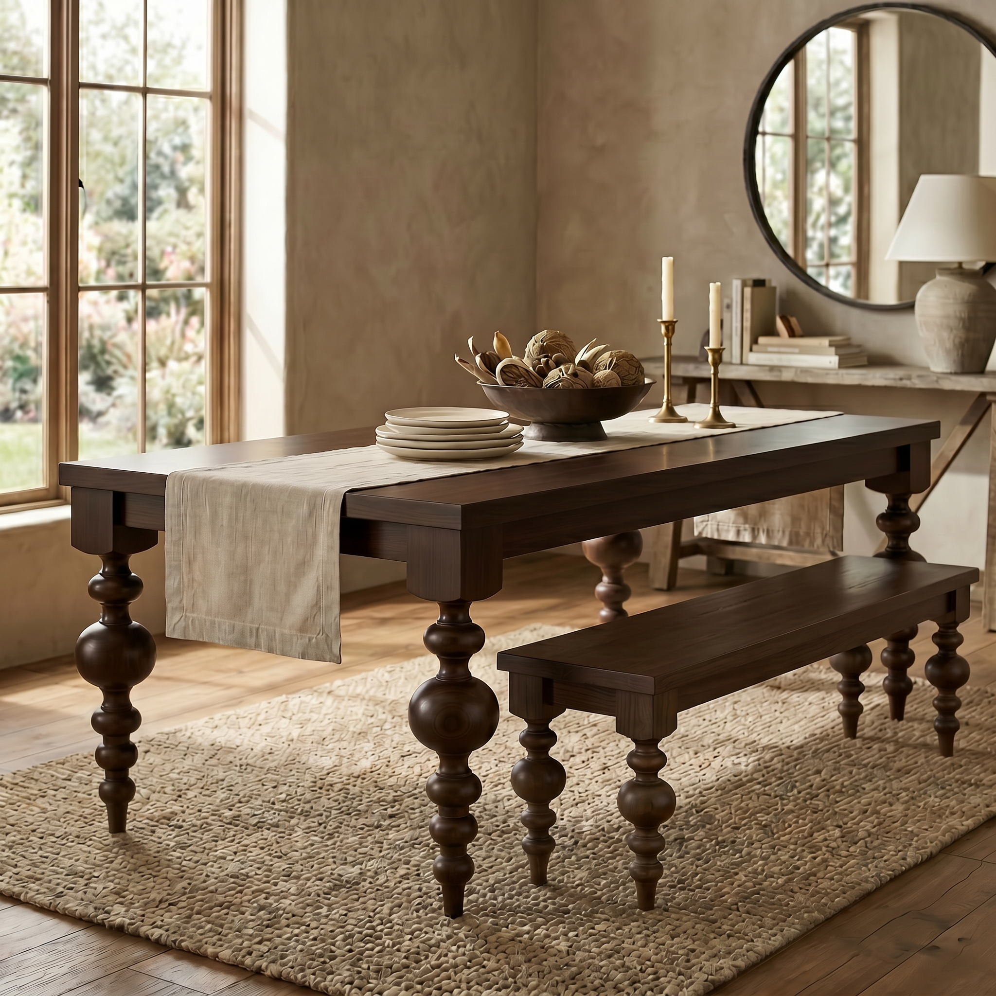The Arcadia | Turned Leg Bench