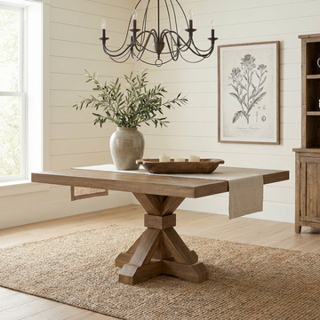 The Viking | Square Oak Pedestal Table