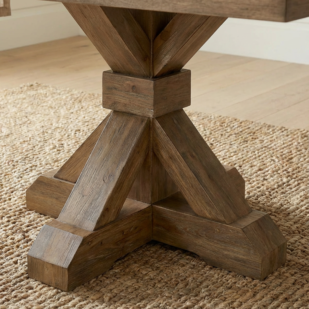 The Viking | Square Oak Pedestal Table