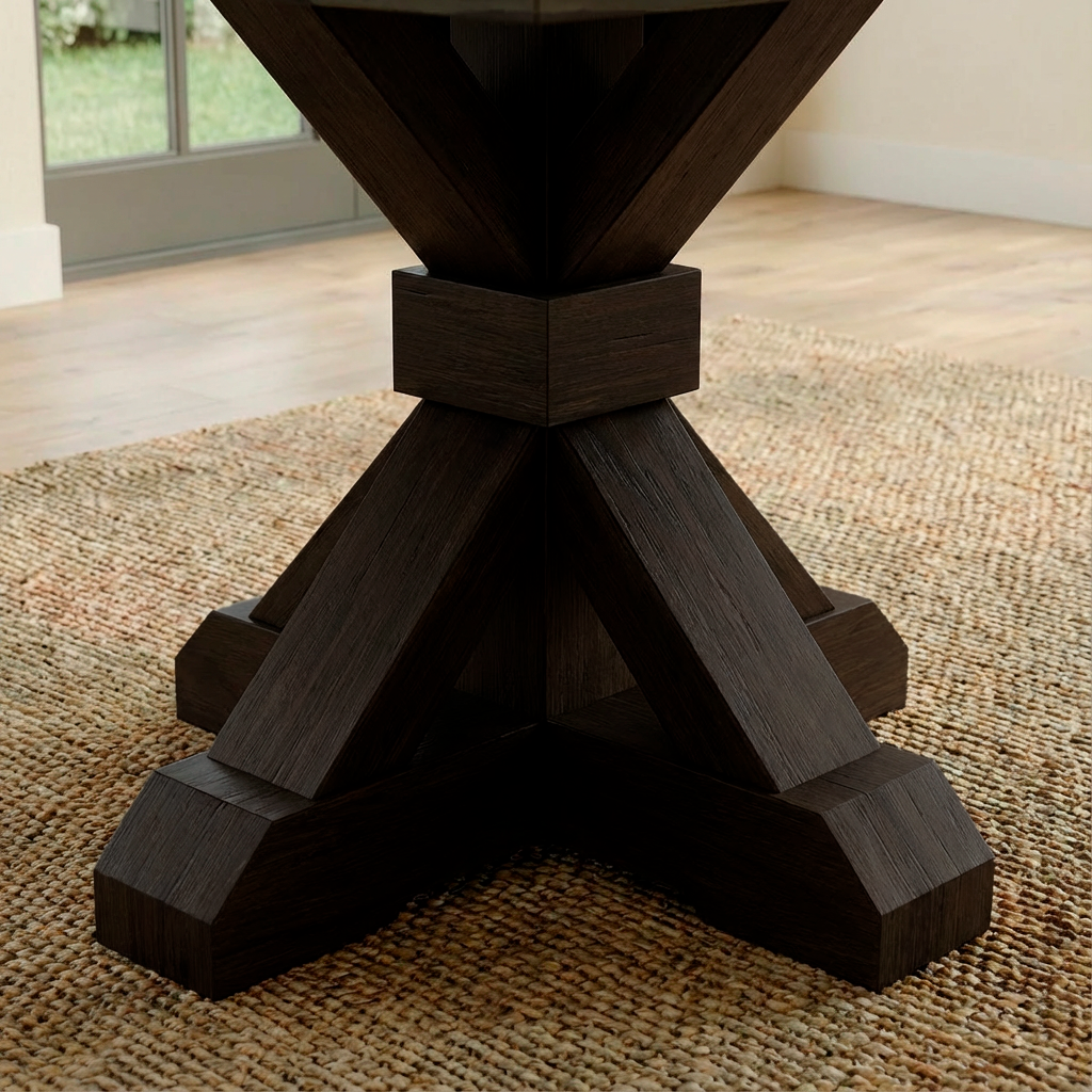 The Viking | Square Oak Pedestal Table