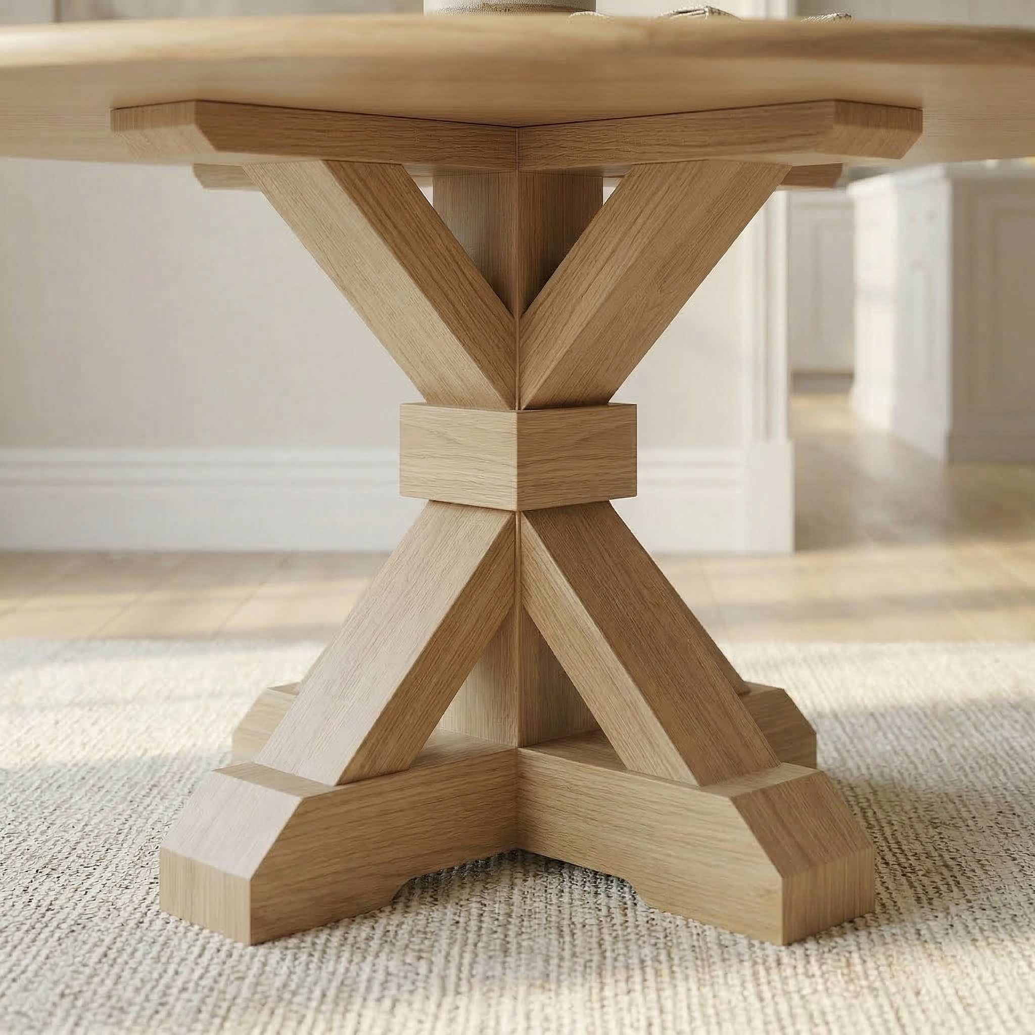 The Viking | Round Oak Pedestal Table