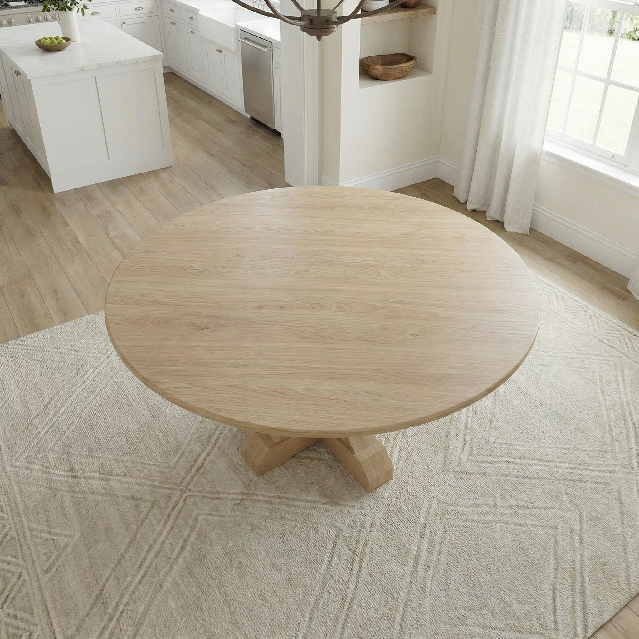 The Viking | Round Oak Pedestal Table